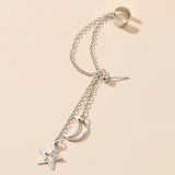 Stars Moon Clip Earrings Ear Hook Metal Ear Clips Double Pierced Earring