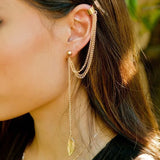 Stars Moon Clip Earrings Ear Hook Metal Ear Clips Double Pierced Earring