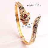 Leopard Cuff Bangle with Zircon Spots Bracelet