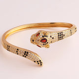 Leopard Cuff Bangle with Zircon Spots Bracelet