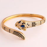 Leopard Cuff Bangle with Zircon Spots Bracelet