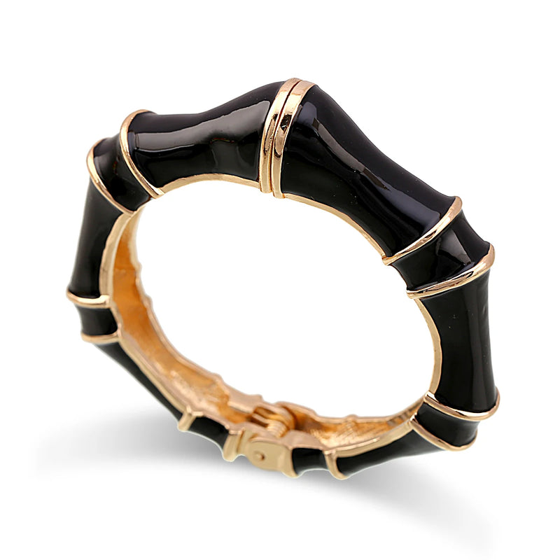Colorful Bangle Cuff Bracelet Enamel Bamboo Bangle for Women Girls