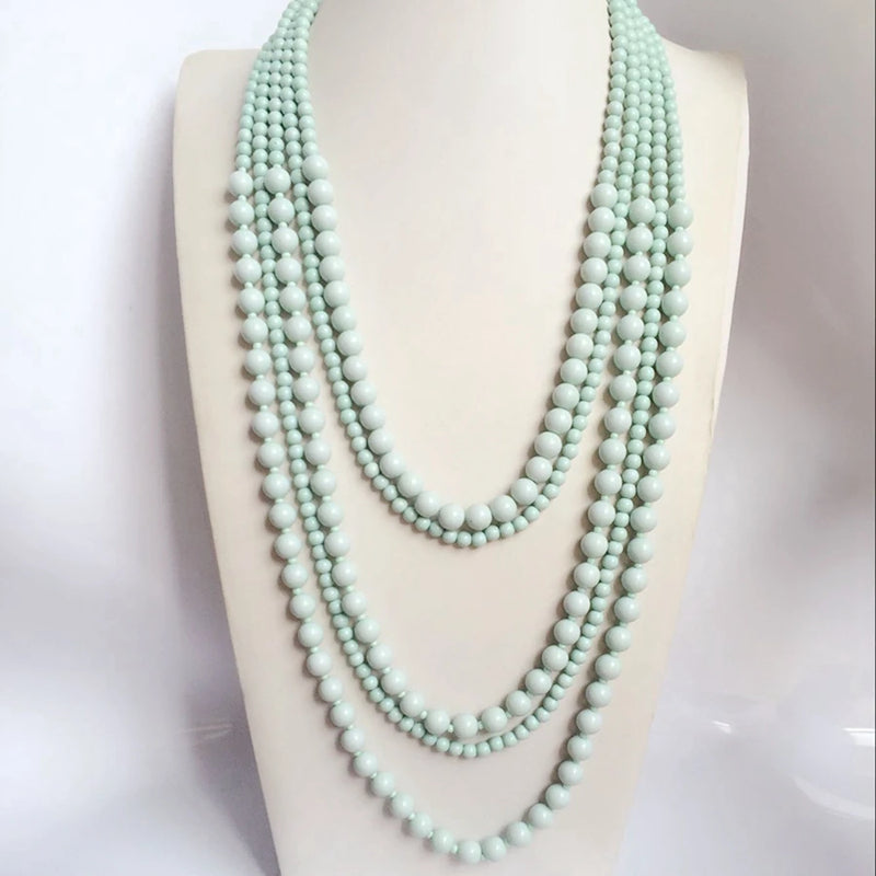 Elegant Mint Beaded Necklace