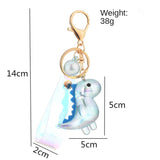 Stereo Dinosaur Keychain Soft Rubber Lanyard Acrylic Key Ring