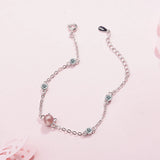 Sterling Silver 925 Crystal Cat Bangle Bracelet for Women