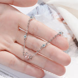 Sterling Silver 925 Crystal Cat Bangle Bracelet for Women