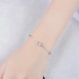 Sterling Silver 925 Crystal Cat Bangle Bracelet for Women