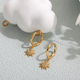 Sun & Moon Earrings Set CZ Crystal Stud Piercings