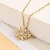 Sunflower Clavicle Necklace Choker For Women Leaf Feather Shining Crystal