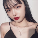 Sunflower Clavicle Necklace Choker For Women Leaf Feather Shining Crystal