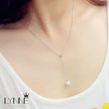 Pearl Pendant Necklace 925 Sterling Silver Adjustable Collarbone Jewelry