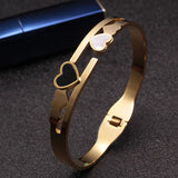 Sweet Heart Charm Cuff Bangles For Women Girls Birthday Gift