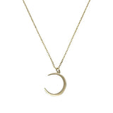 Moon 925 Silver Necklace Crescent Clavicle Chain Pendant