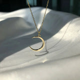 Moon 925 Silver Necklace Crescent Clavicle Chain Pendant