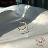 Moon 925 Silver Necklace Crescent Clavicle Chain Pendant