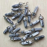 24pcs Synthetic Malachite Pillar Point Charms Pendants for Jewelry Making