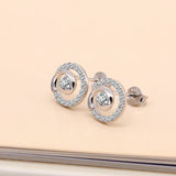 Tai Chi 925 Sterling Silver Mini Earrings - Rose Zircon Gift