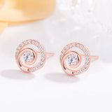 Tai Chi 925 Sterling Silver Mini Earrings - Rose Zircon Gift