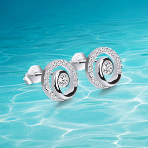 Tai Chi 925 Sterling Silver Mini Earrings - Rose Zircon Gift
