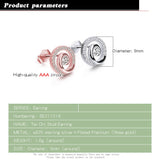 Tai Chi 925 Sterling Silver Mini Earrings - Rose Zircon Gift