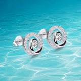 Tai Chi 925 Sterling Silver Mini Earrings - Rose Zircon Gift