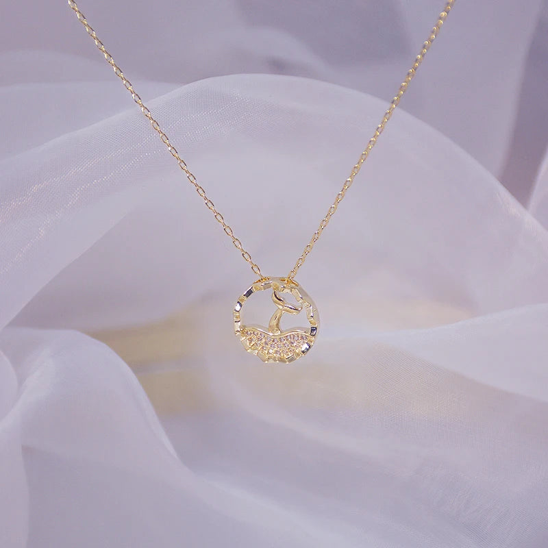 Zircon Fishtail Necklace Pendant for Women