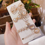 Metal Hair Clip with Pearl Bow Gift for Women