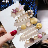 Metal Hair Clip with Pearl Bow Gift for Women