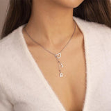 Temperament Stainless Steel Heart A-Z Letter Pendant Necklace