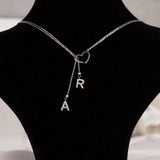 Temperament Stainless Steel Heart A-Z Letter Pendant Necklace