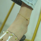 Zircon Heart-shaped Anklets Stainless Steel Jewelry Woman Gift