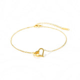 Zircon Heart-shaped Anklets Stainless Steel Jewelry Woman Gift
