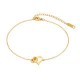 Zircon Heart-shaped Anklets Stainless Steel Jewelry Woman Gift
