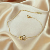 Zircon Heart-shaped Anklets Stainless Steel Jewelry Woman Gift