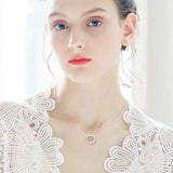Tree of Life Pendant Necklace Rose Plated Crystal
