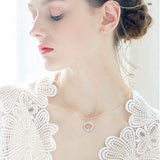 Tree of Life Pendant Necklace Rose Plated Crystal