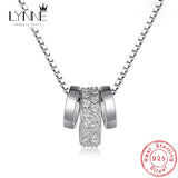 Rotatable Round CZ Pendant Necklace 925 Sterling Silver Rhinestone Circle