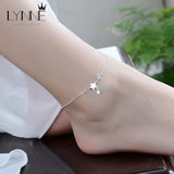 925 Silver Three Stars Pendant Ankle Bracelet