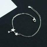 925 Sterling Silver Star Pendant Anklet Bracelet for Women