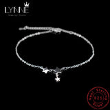 925 Silver Three Stars Pendant Ankle Bracelet