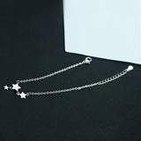 925 Sterling Silver Star Pendant Anklet Bracelet for Women
