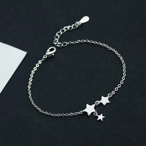925 Sterling Silver Star Pendant Anklet Bracelet for Women