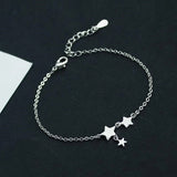 925 Sterling Silver Star Pendant Anklet Bracelet for Women