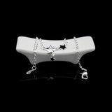 925 Silver Three Stars Pendant Ankle Bracelet