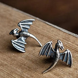 Sterling Silver Tiny Dragon Pterosaurs Dinosaur Stud Earrings