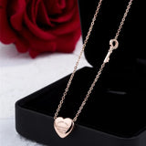 Titanium Steel Heart Key Pendant Necklace 18K Rose Love Chain