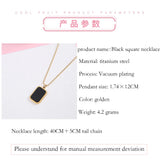 Titanium Steel Rectangular Pendant Necklace for Women