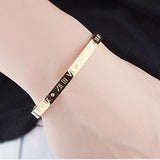 Titanium Steel Rome Number Rhinestone Bracelets for Women Men