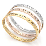 Titanium Steel Rome Number Rhinestone Bracelets for Women Men