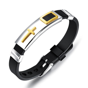 Titanium Steel Silicone Belt Buckle Bracelet Men's Jewelry